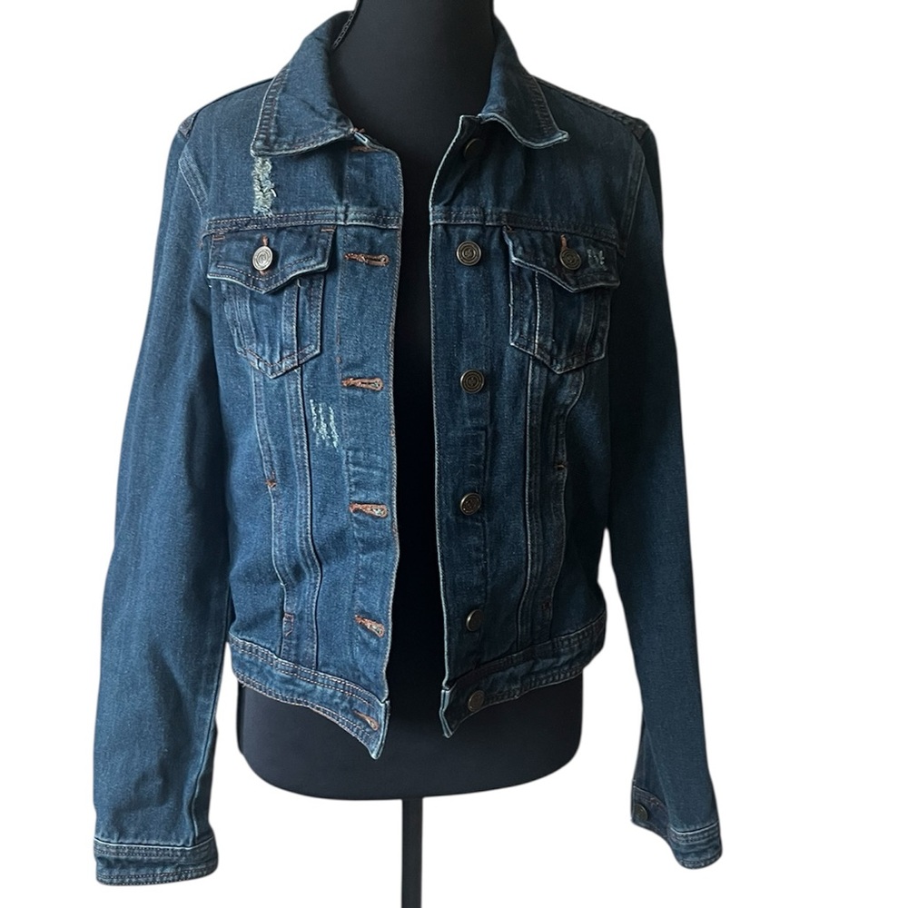 Boom Boom Jeans Dark Blue Denim Button front Jacket size S